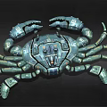 Detailed Futuristic Sci Fi Robotic Mechanical Crab With Armor And Claws