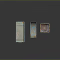 Worn Industrial Metal Containers With Blue Rusty Yellow Surfaces And Reflective Bases