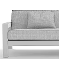 Modern Wooden Sofa With White Cushions And Black Pillows Design
