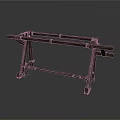 Rustic Wooden Furniture Frame With Crossed Supports And Rectangular Structure