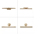 Modern Brass Wall Sconces With Sleek Long Arm And Round Base Lighting Fixture Design