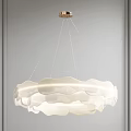 Modern White Cloud Shaped Chandelier with Layered Design and Soft Illumination for Interior