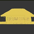 Traditional Thatch Roof Building Model With Wooden Pillars And Hanging Elements