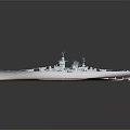 Detailed Warship 3D Model Showcasing Naval Architecture Deck And Armament Features 3d model