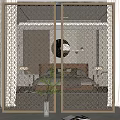 Light Luxury Partition Metal Partition Screen 3d model