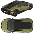 Lamborghini Olive Green Off Road Sports Car With Black Wheels Red Brake Calipers Exterior Design