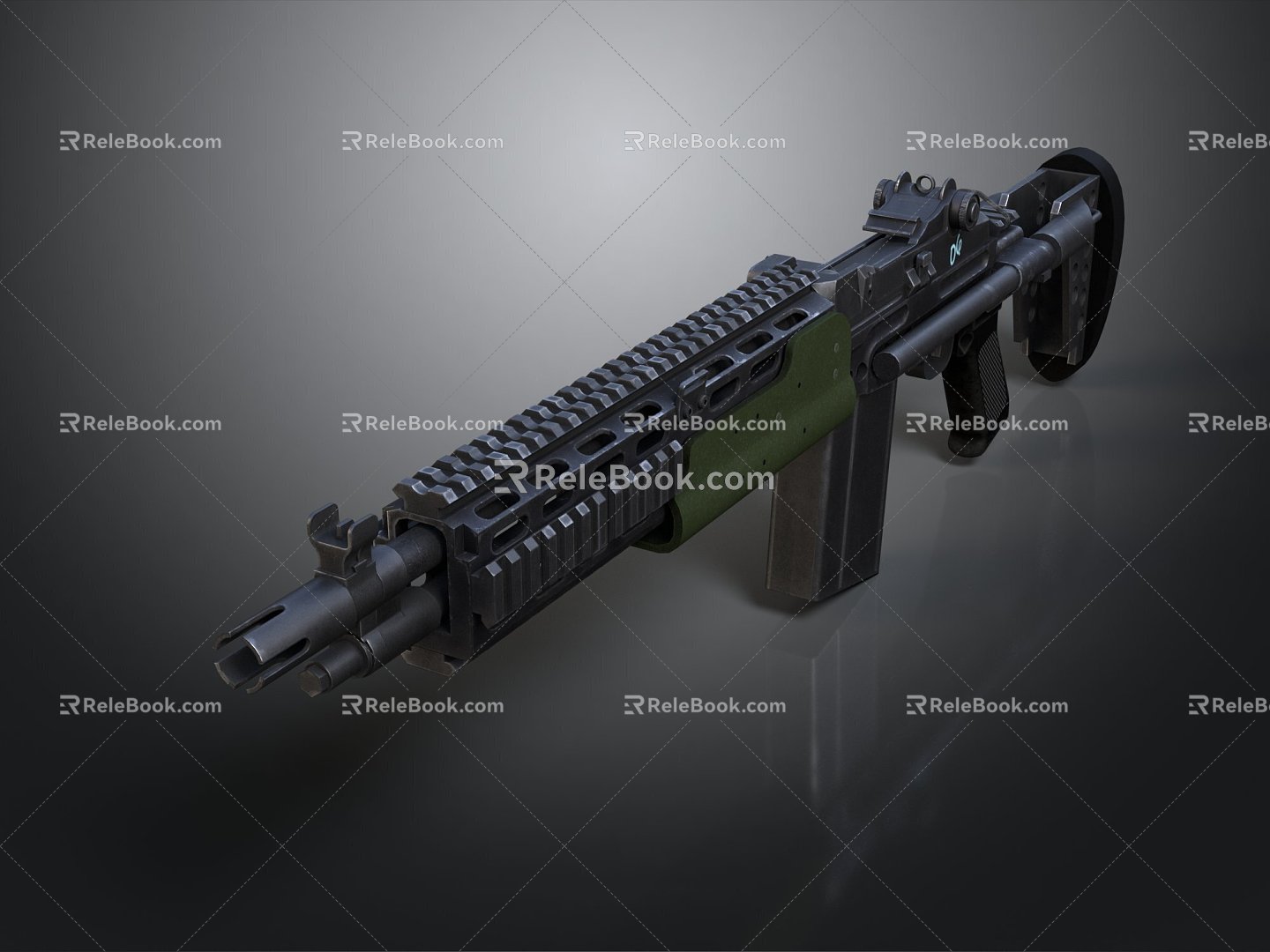 rifle semi-automatic rifle combat rifle battle rifle carbine war rifle attack rifle 3d model