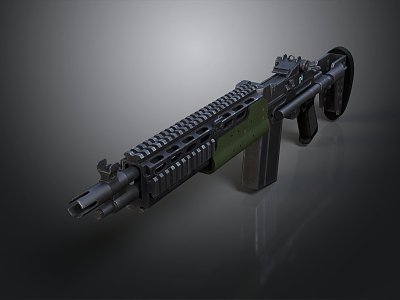 rifle semi-automatic rifle combat rifle battle rifle carbine war rifle attack rifle 3d model