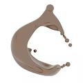 Premium Liquid Chocolate Splash With Curved Shape And Small Decorative Balls For Dessert