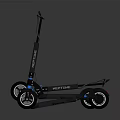 Two Electric Scooters Folded And Unfolded Black Blue Design With Wheels And Deck