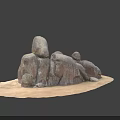 Rockery Rocks Natural Stacked Formation With Realistic Texture For Garden Decor