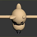Cute Cartoon Puppy Doll with Light Brown Color and Extended Arms Legs