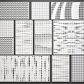 White Decorative Wall Panels With Various Perforated Grid Hole Patterns 3d model