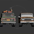 Vintage Station Wagons Green And Brown With Camping Gear On Roof Parked Side By Side