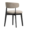 Modern Dining Chairs With Curved Backrest And Cushioned Seats Black Legs Design
