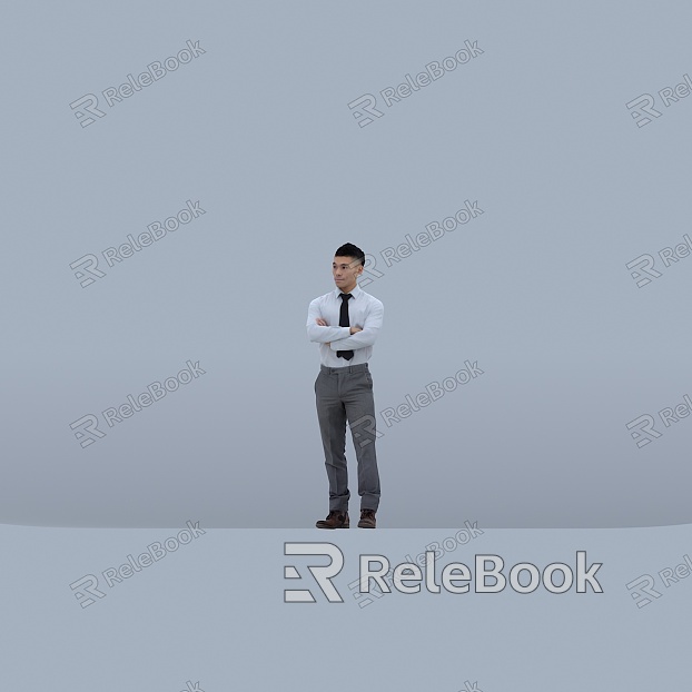 Modern man with arms model