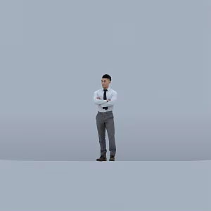 Modern man with arms 3d model