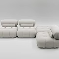 Modular Sectional Sofa Light Gray Upholstered Modern Comfortable Seating For Living Room 3d model