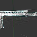 Modern Tactical Rifle With Blue Receiver Mounted Scope And Rail System Barrel