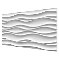 White Wavy 3D Textured Wall Interior Design Featuring Modern Decorative Panels 3d model