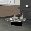 Modern Coffee Table Ornaments Wine Set Coffee Books 3d model