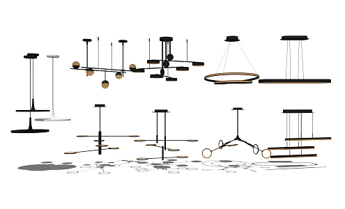 Modern chandelier combination 3d model