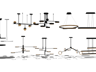 Modern chandelier combination 3d model