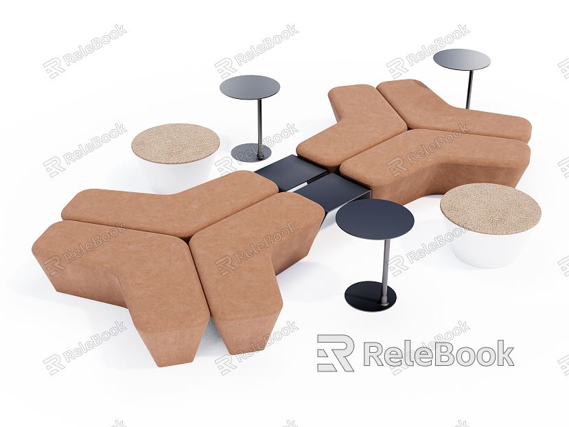 Modern public chair sofa coffee table combination model