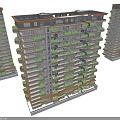 Modern High Rise Residential Buildings Exterior Design With Balconies And Green Plants