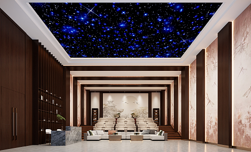 new chinese style video room home theater 3d model