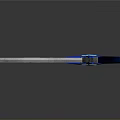 Blue Glowing Sword With Crystal Accents Shiny Blade And Modern Fantasy Design