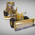 Yellow Heavy Duty Grader Construction Equipment With Large Blade And Wheels