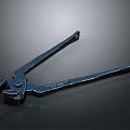 Industrial Metal Pliers With Long Handles And Shiny Surface On Black Background