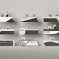 Modern HUAWEI Reception Desk Designs With Staff Figures And Various Stylish Shapes
