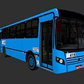 Blue City Bus Modern Design With 2007 Number And 419 License Plate