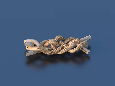 Woven Light Colored Household Item With Intricate Knot Design And Smooth Surface 3d model