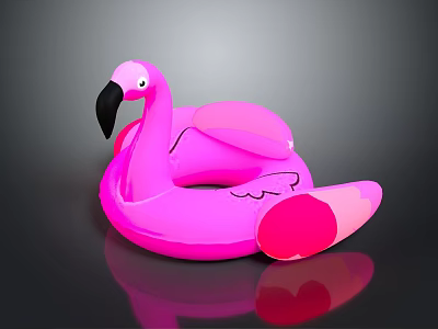 Pink Flamingo Shaped Inflatable Swimming Ring Sports Equipment for Summer Water Fun 3d model