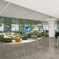 Modern Lounge Area Interior Design With Green Sofa Round Rug Plants And Bookshelf