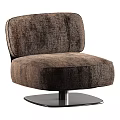 Brown Velvet Single Sofa With Swivel Metal Base And Comfortable Design
