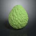Green Textured Biological Fruit With Detailed Surface Structure And Organic Shape