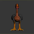 Fantasy Mythical Bird With Large Orange Red Beak Black Brown Feathers And Orange Claws