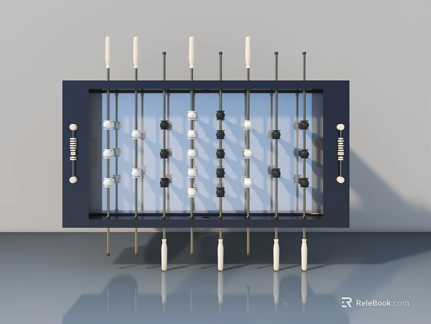 Modern Swing Door With Black Frame Glass Panel And Metal Hardware 3d model 
