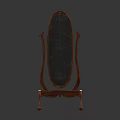 Wooden Standing Mirror With Ornate Carved Frame Classic Design For Home Decor