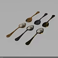 Household Daily Use Metal Spoons with Gold Silver Black Finish and Smooth Handle Design