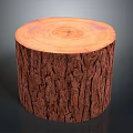 Natural Wooden Stump Decorative Piece With Tree Ring Texture And Rough Surface 3d model
