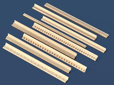 Wooden Sculpture Carving Decorative Moldings With Intricate Patterns And Designs 3d model