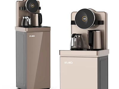 Modern Gold And Beige Water Dispenser Appliances With Sleek Design And Kettle For Daily Use 3d model