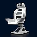 White Modern Ergonomic Seat With Black Accents And Sturdy Base Design