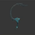 Ancient Scythe Like Weapon With Dragon Shaped Handle And Intricate Metallic Craftsmanship