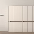 Modern White Wardrobe With Sleek Panel Doors And Minimalist Design 3d model